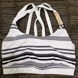 Black + White Striped Lululemon Energy Sports Br